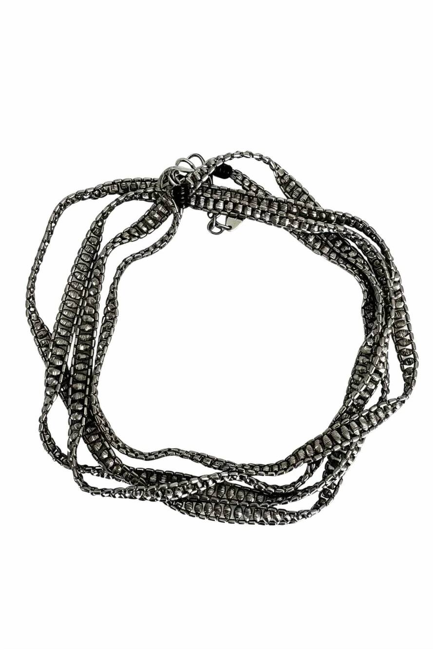 NEW BRUNELLO CUCINELLI women's hematite wrap bracelet in c046